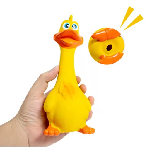 US LOCAL STOCK Hiphoppet New Latex Interactive Dog Chew Toys Cute Duck Shape Squeaky Pet Dog Interactive Boredom Buster Toys - 5 - CJ
