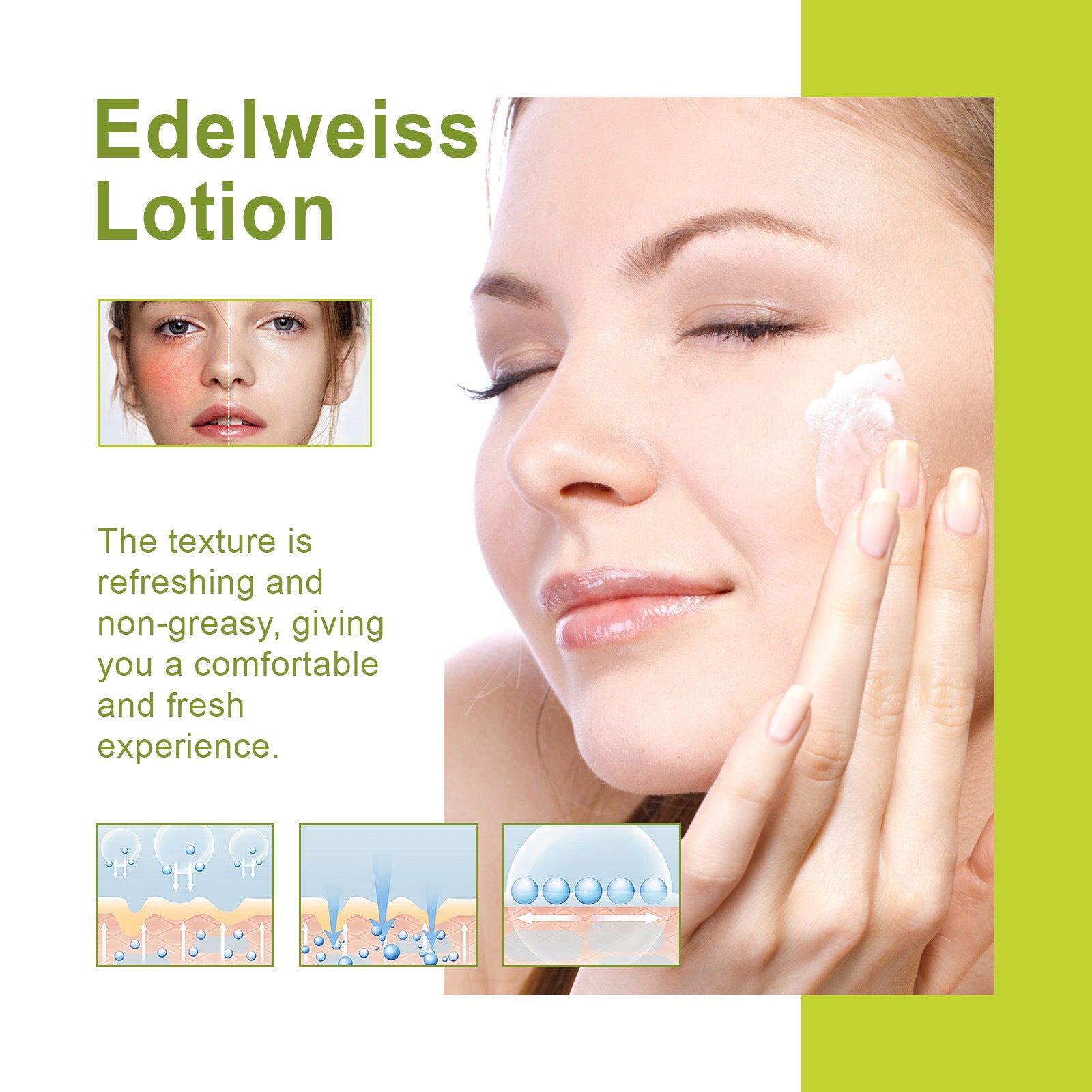 EELHOE Edelweiss Lotion, Moisturizing And Brightening Face Dull And Shiny Skin Moisturizing Lotion - 5 - CJ