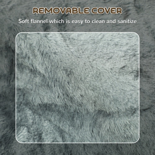PawHut Three - Step Dog Stairs, With Washable Plush Cover, For High Bed Sofa, Dog Stairs For Small Dog And Cat - Light Grey - 5 - CJ