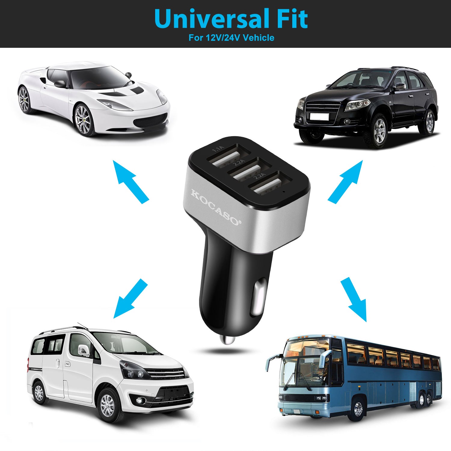 1Pc 3Port USB Car Charger 30W 5.5A For IOS Phone 16 15 14 And More - 5 - CJ
