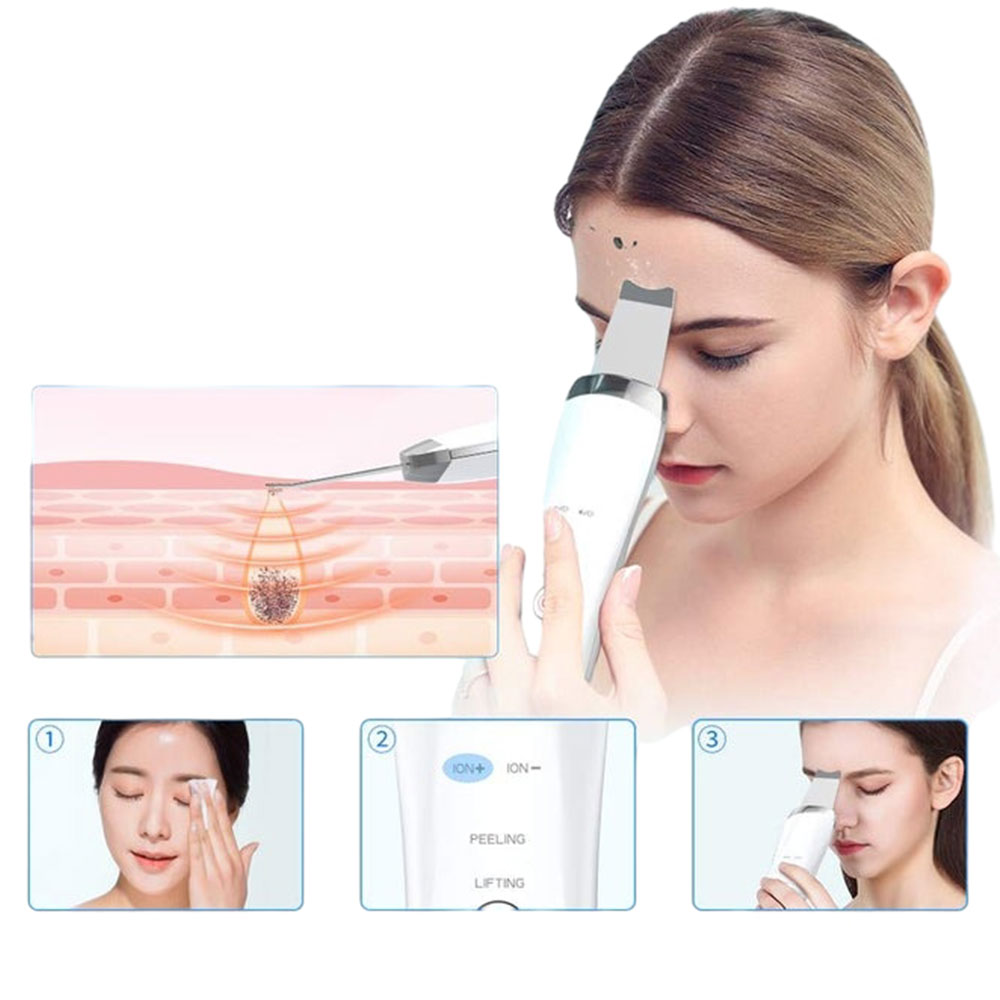 Electric Ultrasonic Skin Scrubber Face Spatula Home Ultrasonic Skin Scrubber Facial Cleaner Handheld Mini Derma Galvanica Tightening Face Scrubber Machine Skin Scrubber USB Ultrasonic - 5 - CJ