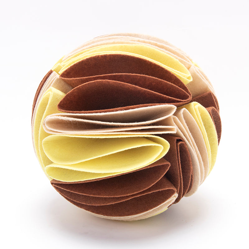 Foldable Dog Snuffle Ball Dog Training Toys Increase IQ Pet Cat Training Games Feeding Intelligence Toy - 4 - CJ - L - Beige brown yellow - CJGY1452446 - L - Beige brown yellow
