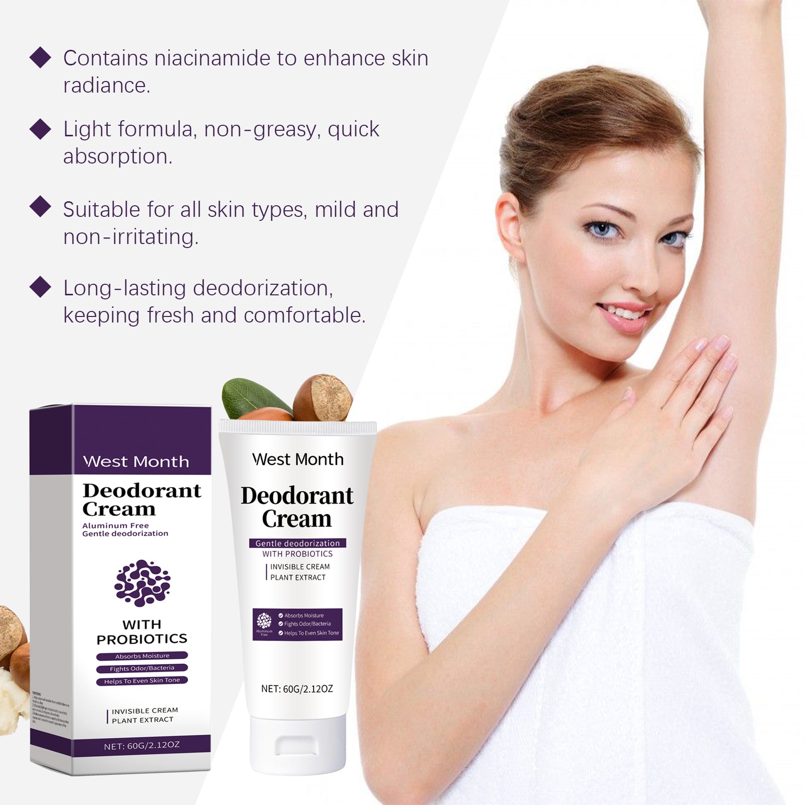 West&Month Body Care Cream, Moisturizing, Refreshing And Non - Greasy Body Skin Brightening Care Cream Body Care Cream, Moisturizing, Refreshing And Non - Greasy Body Skin Brightening Care Cream - 5 - CJ