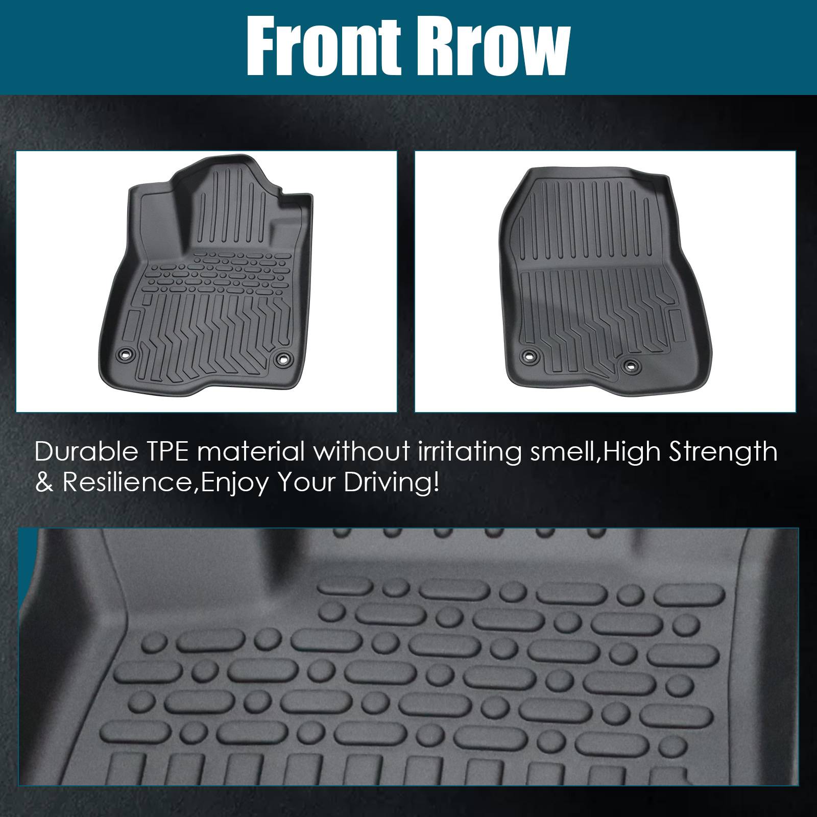 Car Floor Mats For 2023 CRV Hybrid Black All - Weather TPE Rubber Car Mats - 5 - CJ