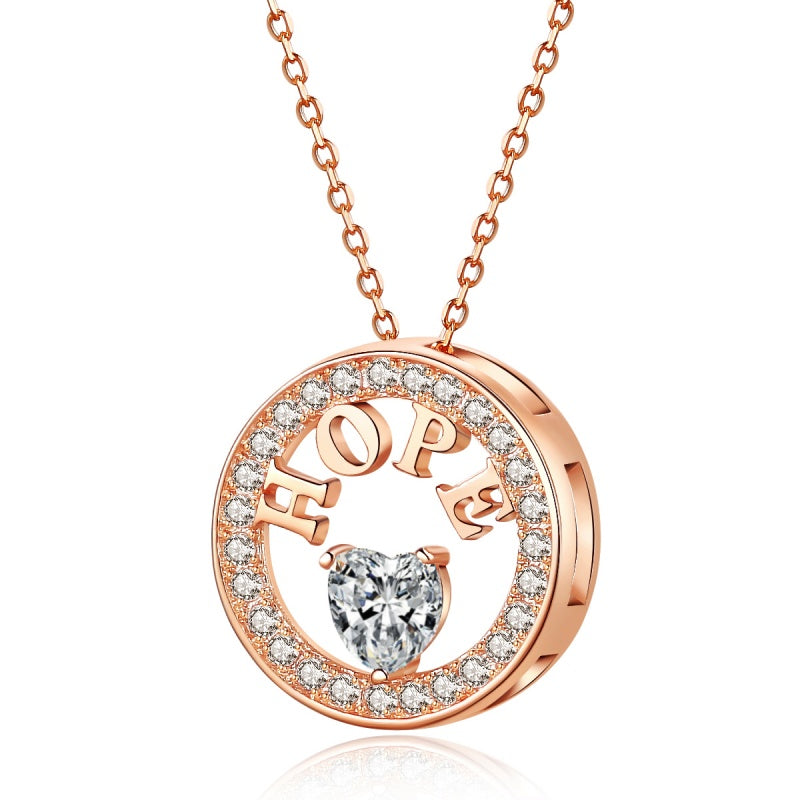 Emma Manor Necklace For Women 18k Gold Plated 925 Silver 5A Zirconia Diamond Hope Pendant Necklace - 5 - CJ