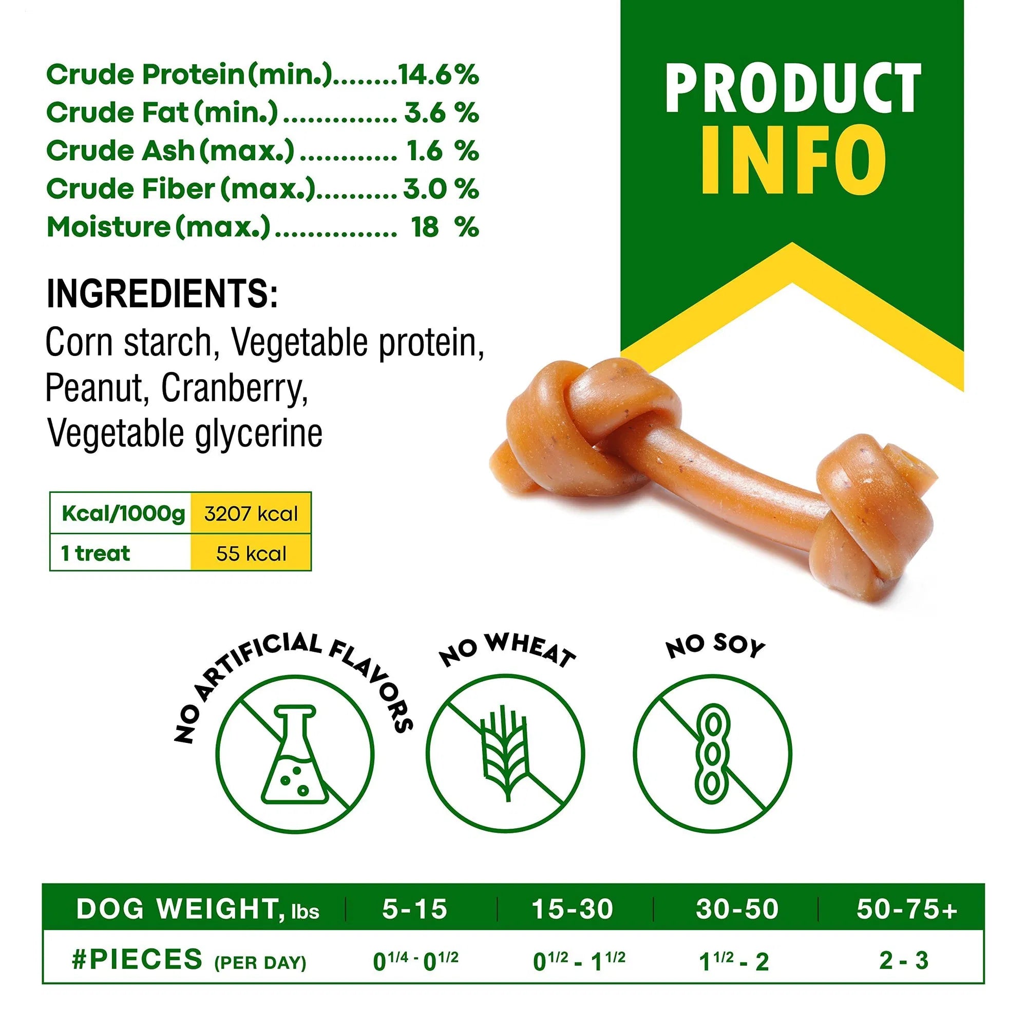 Dog Peanut Butter Bones With Cranberry Rawhide Free Chew Treats Pet Natural Mini & Big Organic Snacks Healthy Collagen & Bulk Best Chews For Small & Large Dogs - 5 - CJ
