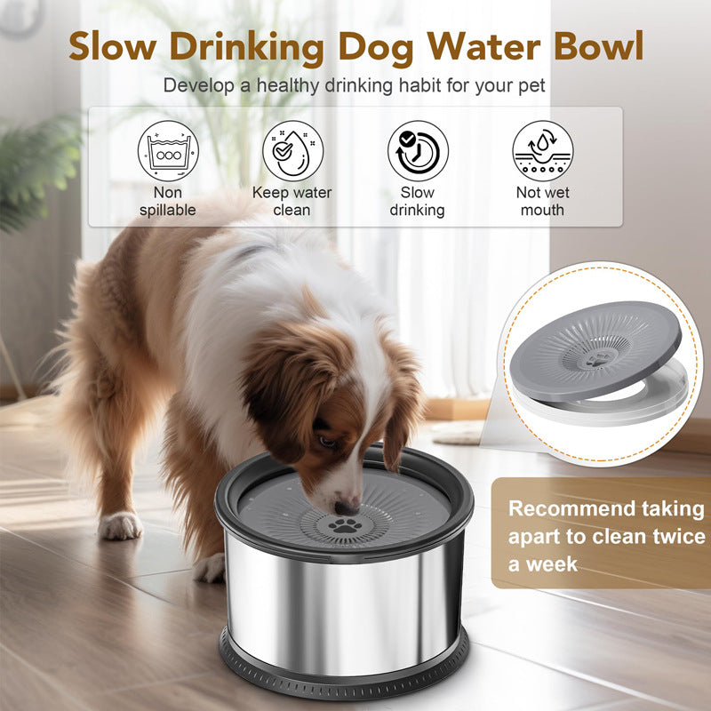 Stainless Steel Large Capacity Pet Non - slip Splash - proof Water Bowl - 0 - CJ