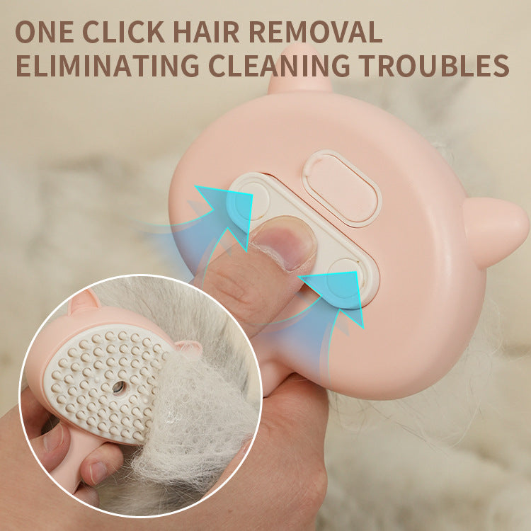 Hair Cleaning Brush With Mist Multifunctional Cat Grooming Brush Rechargeable Self Cleaning Slicker Brush For Pets Dogs & Catsb Pet Products - 0 - CJ