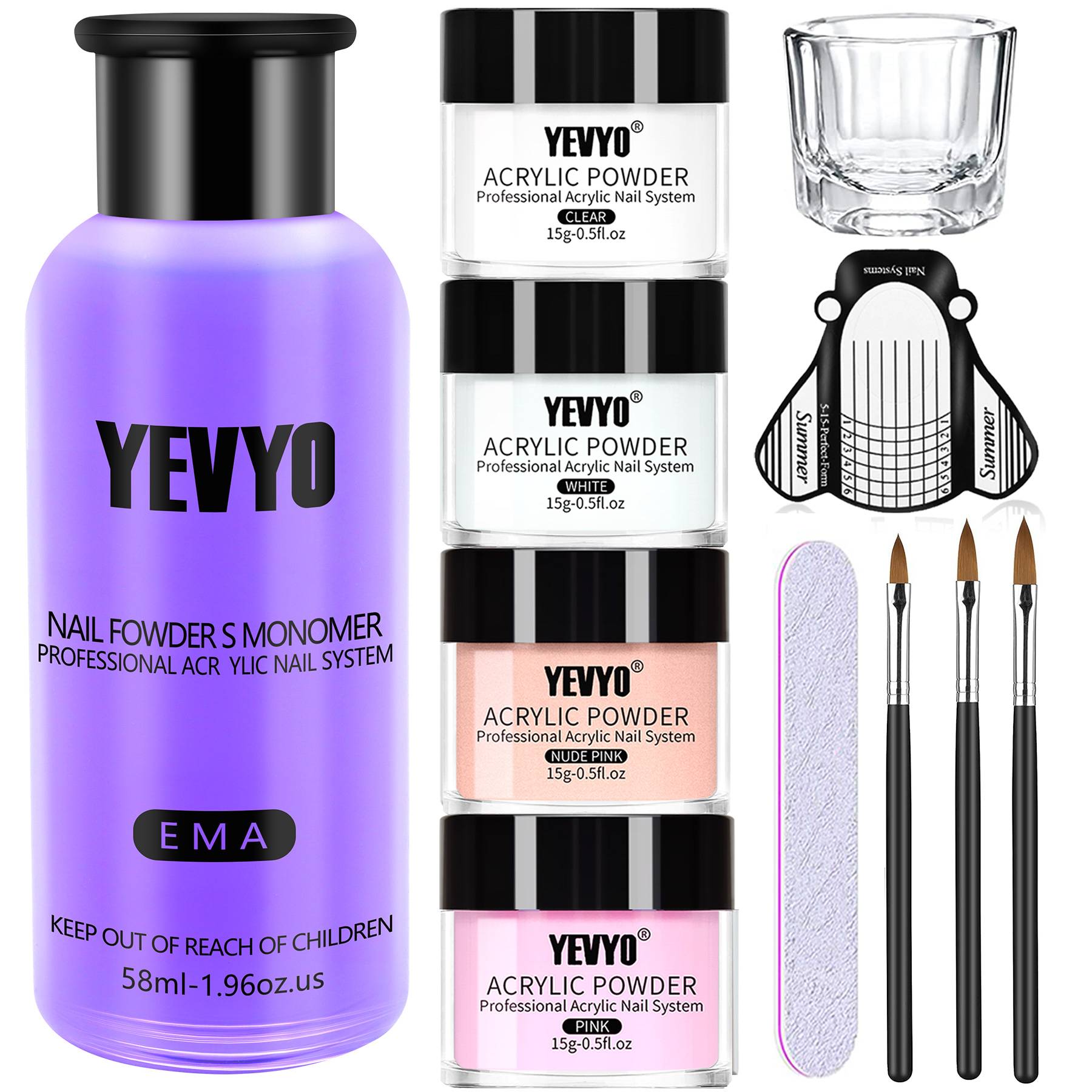 Professional Acrylic Nail Kit, Acrylic Powder And Liquid Set - 5 - CJ