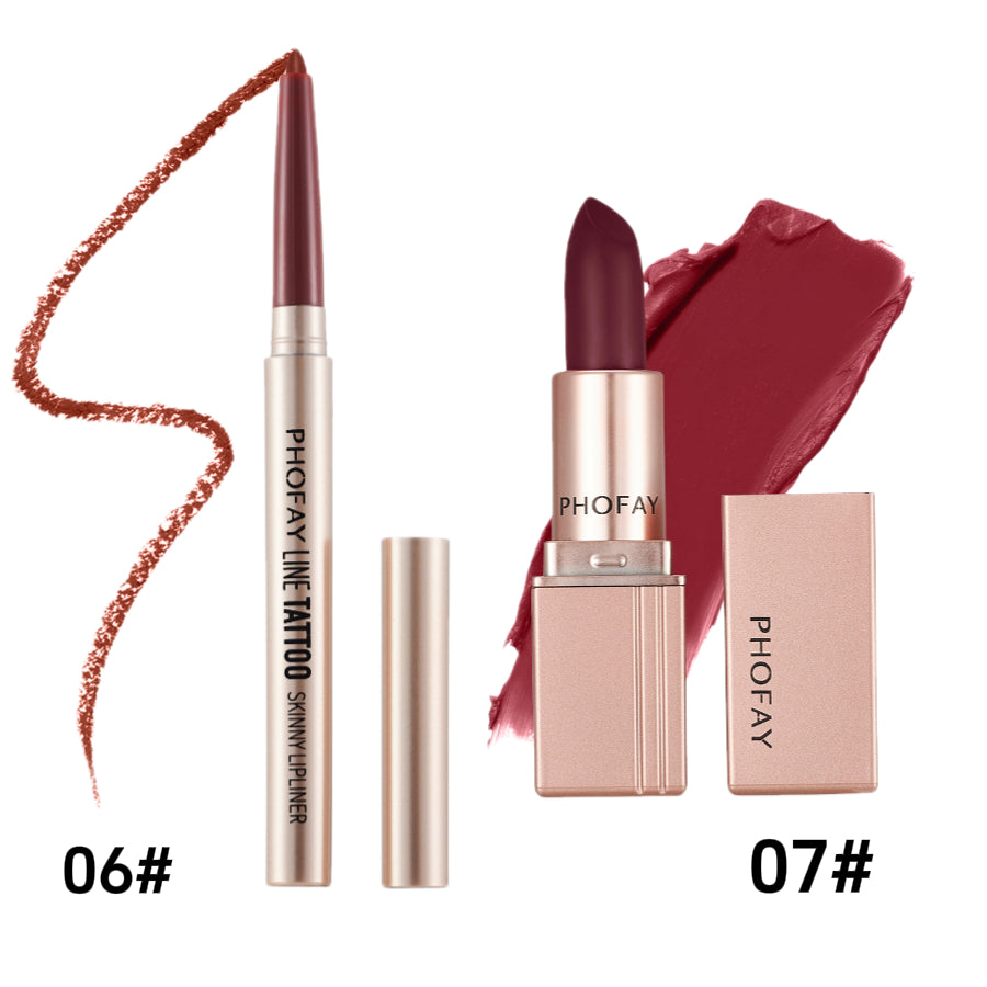 PHOFAY Matte Lipstick - 4 - CJ - Set7 - CJKH203582717QJ