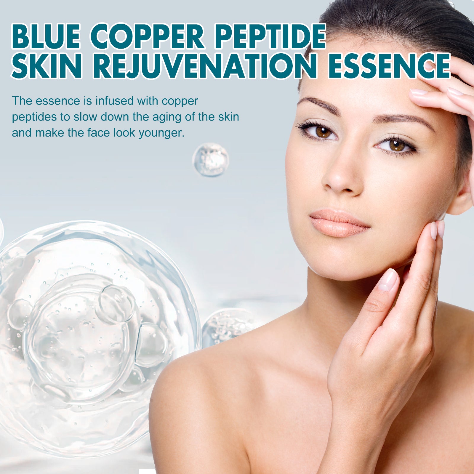 EELHOE Blue Copper Peptide Skin Rejuvenation Essence, Firming Skin Carry Bright Color Of Skin Refreshing Skin Facial Essence - 5 - CJ
