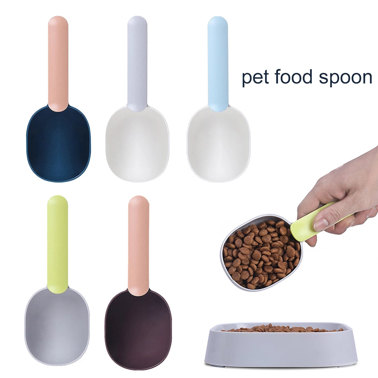 Pet Food Scoop With Ergonomic Bag Clip Handle For Cats Puppies And Small Dogs Measuring Scoop Dog Food Scoop, Plastic Measuring Cup Pet Food Feeding 1 Cup Spoon Long Handle With Clip For Dogs Cats - 5 - CJ