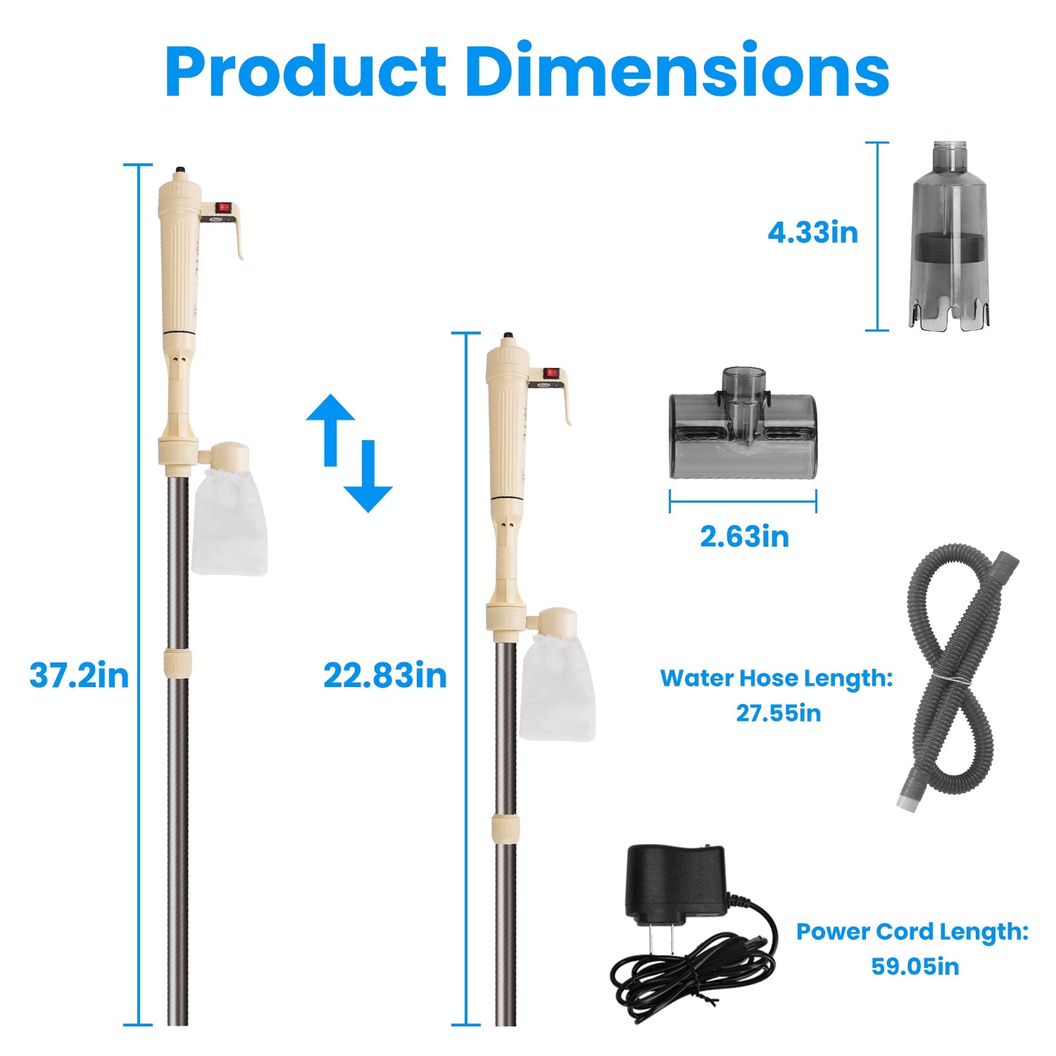 1 Set Multifunctional Electric Aquarium Gravel Cleaner Kit Length Adjustable Automatic Fish Tank Vacuum Cleaner Change Water Wash Sand Filter Dirt Removal - 5 - CJ