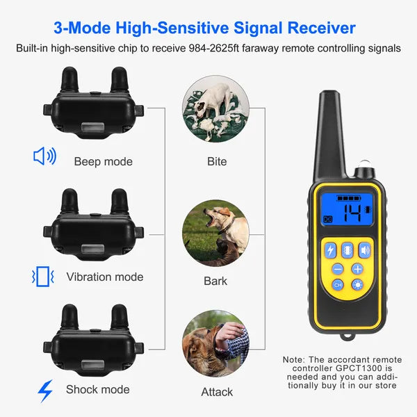 Dog Training Collar Receiver IP67 Waterproof Dog Bark Shock Collar Accessories Adjustable Belt - 5 - CJ