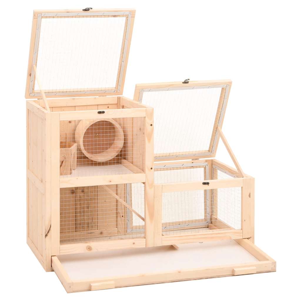 Hamster Cage 81x40x60 cm Solid Fir Wood - 5 - CJ