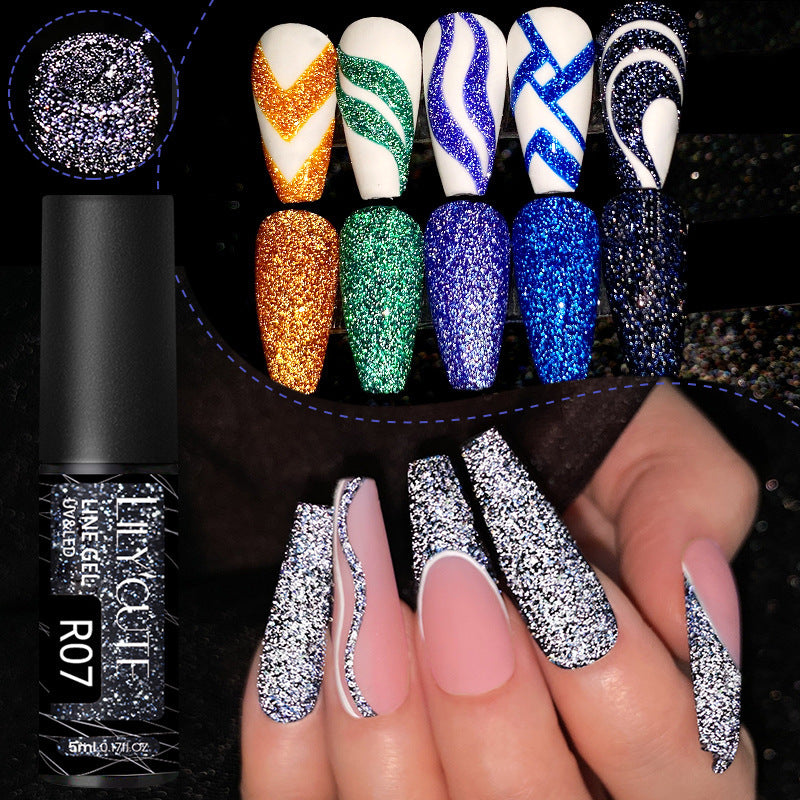 Nail Gel With A Glittery Brushed Finish And Reflective Sequins - 0 - CJ