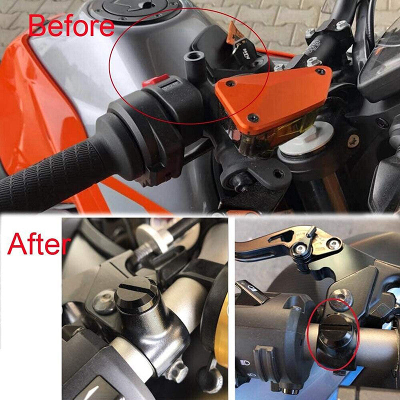 Universal Motorcycle Mirror Hole Blanking Plugs M10 Black Screws Bolts Cap 4 Pcs - 5 - CJ