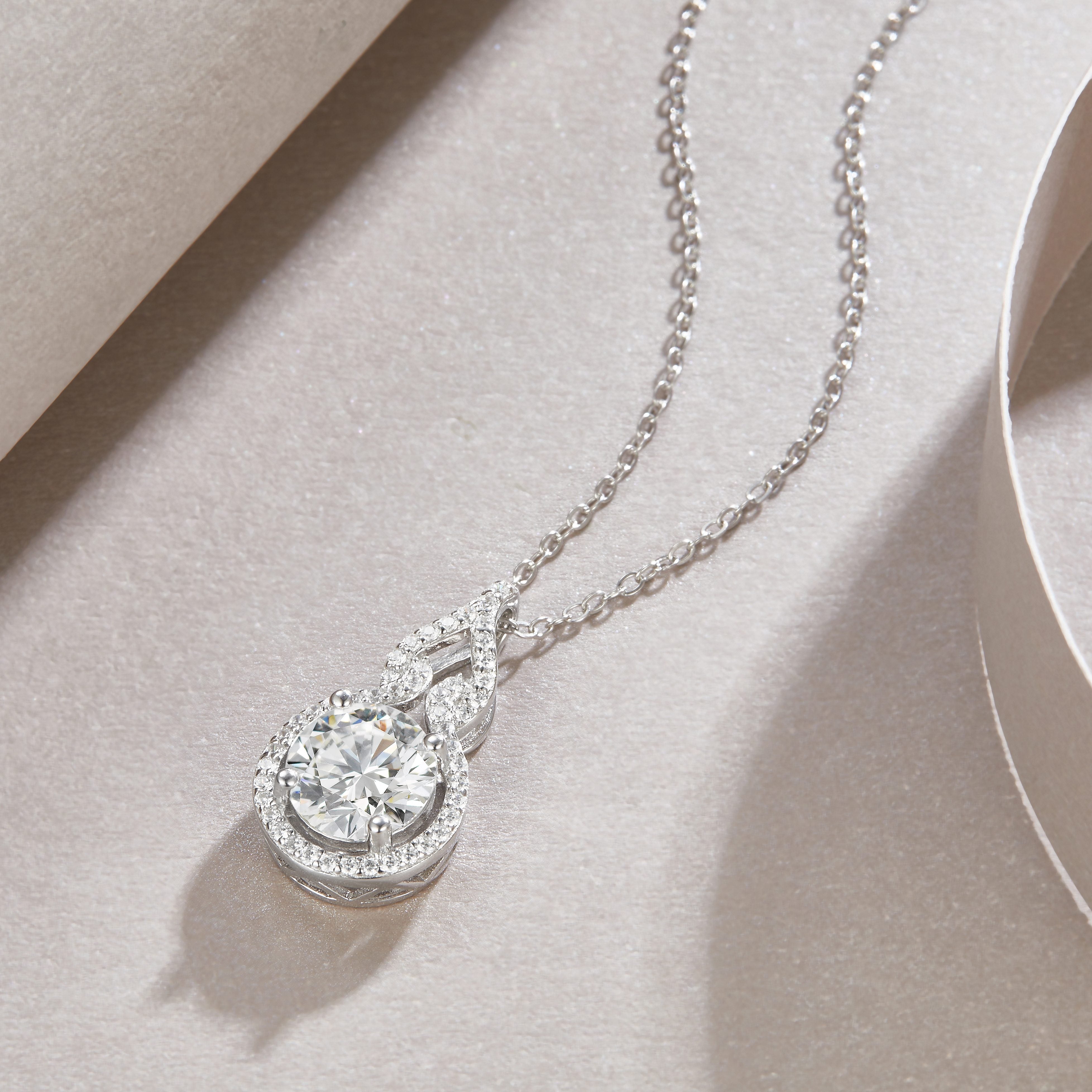 1Curve - A Fashionable And Luxurious Diamond Jewelry Pendant Set With 2 - carat Moissanite S925 Sterling Silver And Platinum Plating Prohibit TikTok sales - 5 - cj