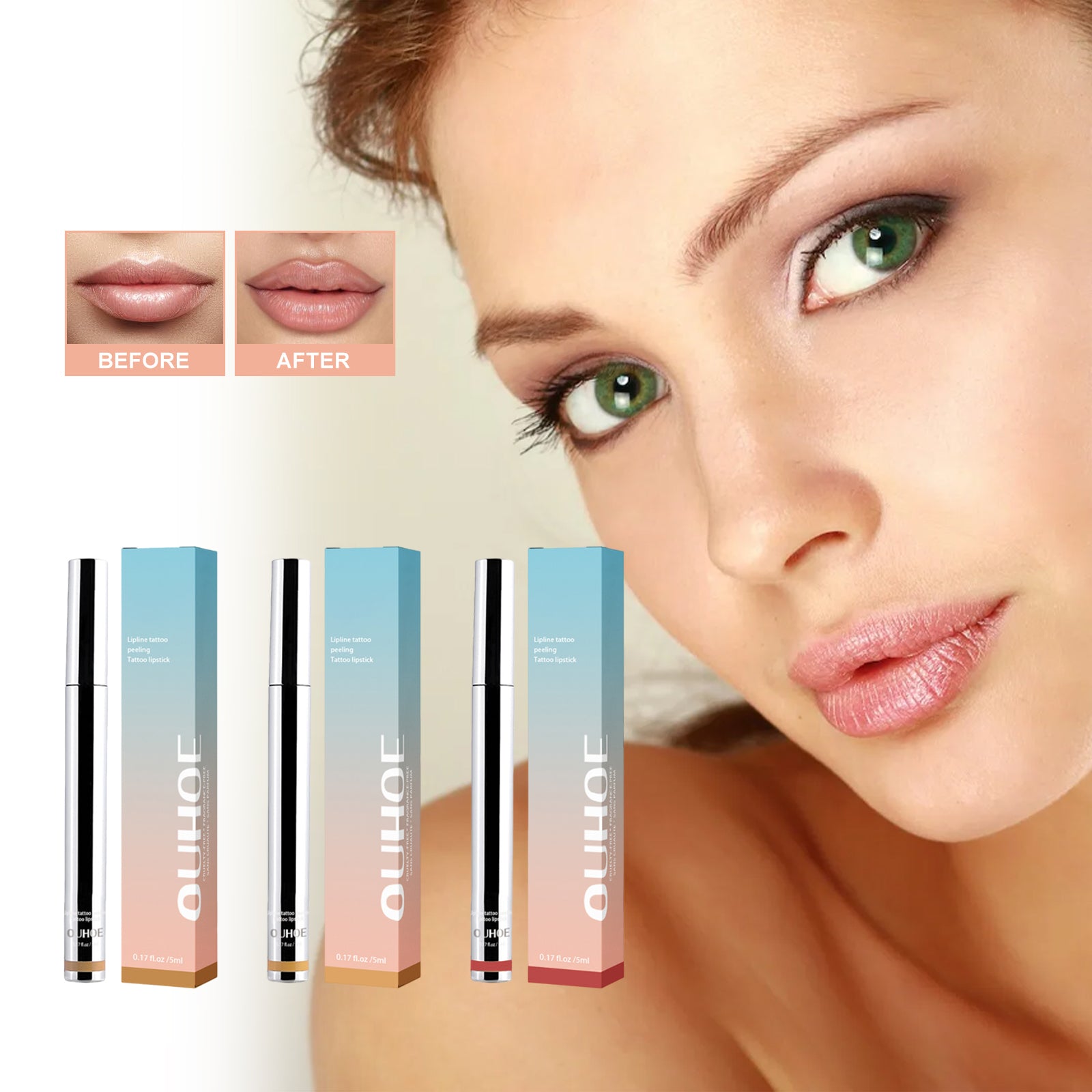OUHOE Peel Lip Liner, Plump Lip Lines Show Lip Color Without Makeup Peeling Lip Liner - 5 - CJ