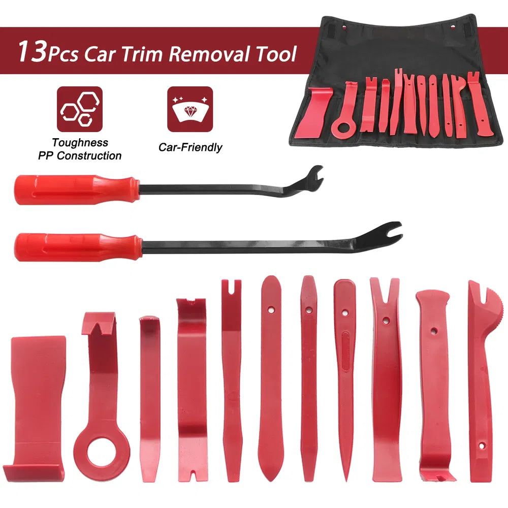 13 Pcs Car Trim Removal Tool Auto Door Panel Clip Dash Plastic Interior Radio Body Open Pry Kit - 5 - CJ