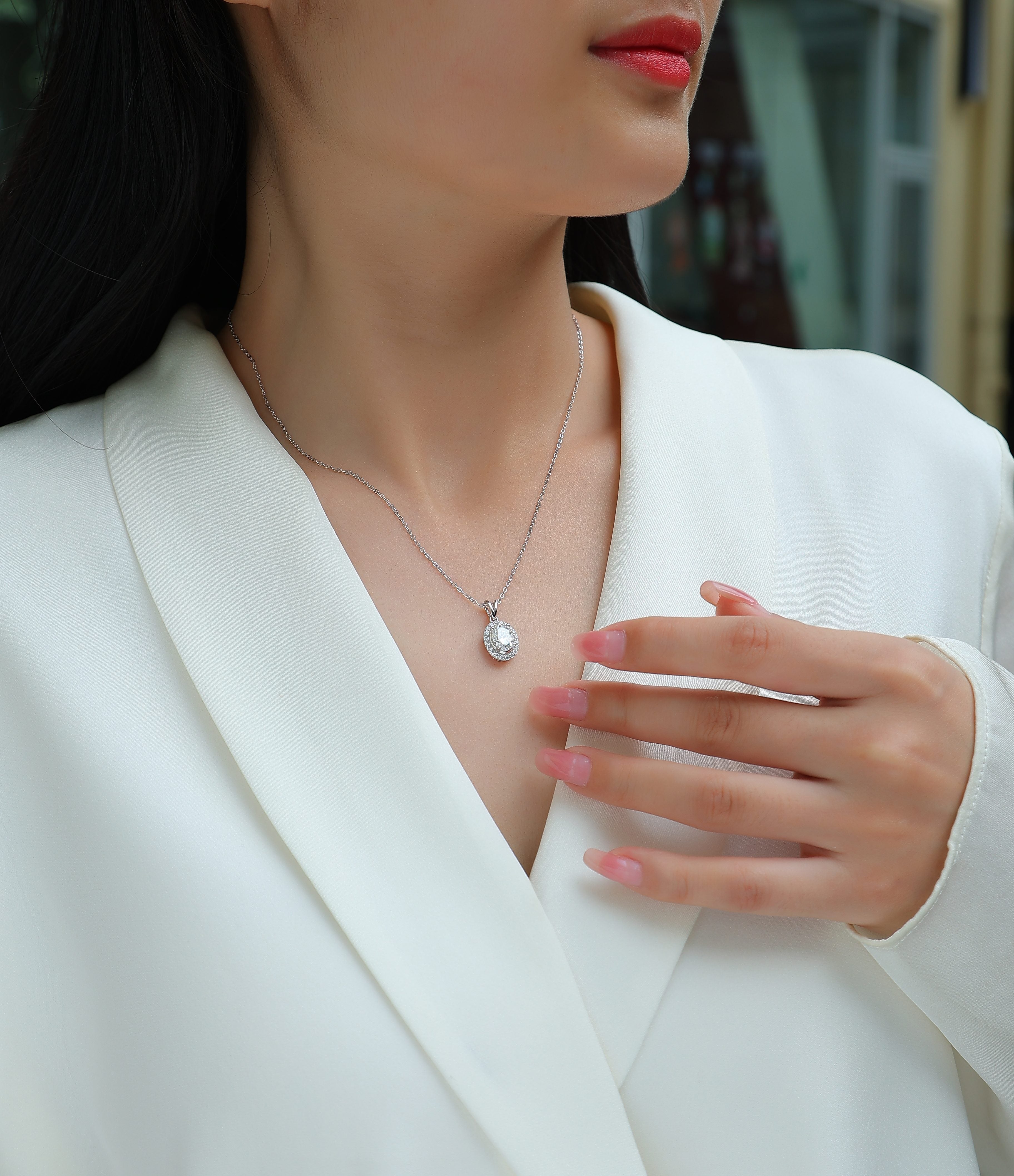 1Infinite - A Fashionable And Luxurious Diamond Jewelry Pendant Set With Moissanite S925 Sterling Silver And Platinum Plating Prohibit TikTok sales - 5 - CJ