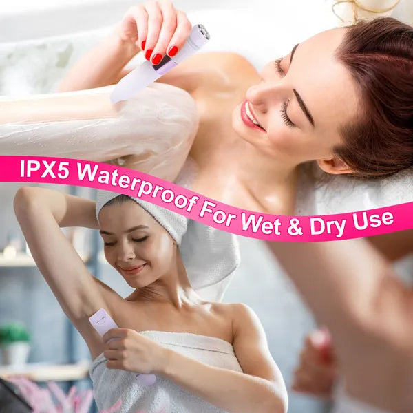 2 In 1 Bikini Trimmer For Women Dual Head Cordless Body Shaver IPX5 Waterproof Rechargeable Pubic Hair Razor Wet And Dry Use For Bikini Underarm Leg Arm Body Face - 5 - CJ