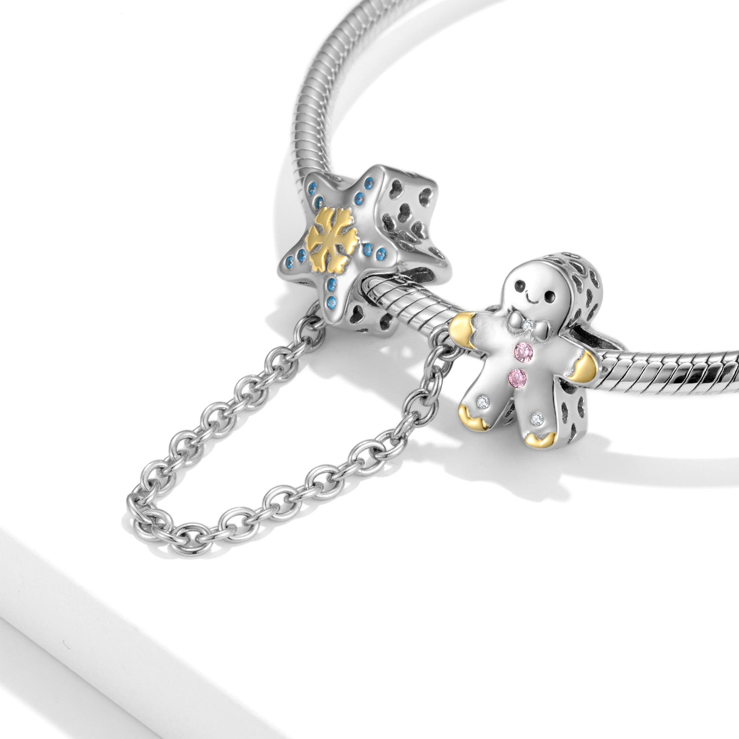 Five Pointed Star Snowflake&snowcake Man Protection Chain Christmas S925 Sterling Silver Bracelet Diy Accessories - 4 - https://x.com/titan_prim62775J