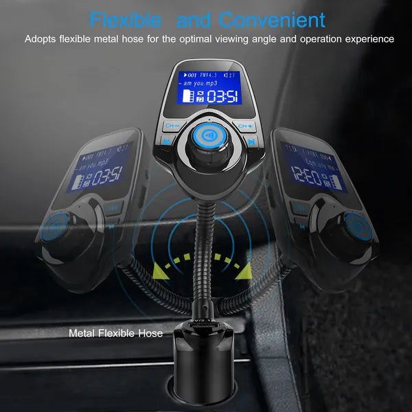 Car Wireless FM Transmitter Fast USB Charge Hands - free Call Car MP3 Player AUX Input - 5.0 - CJ