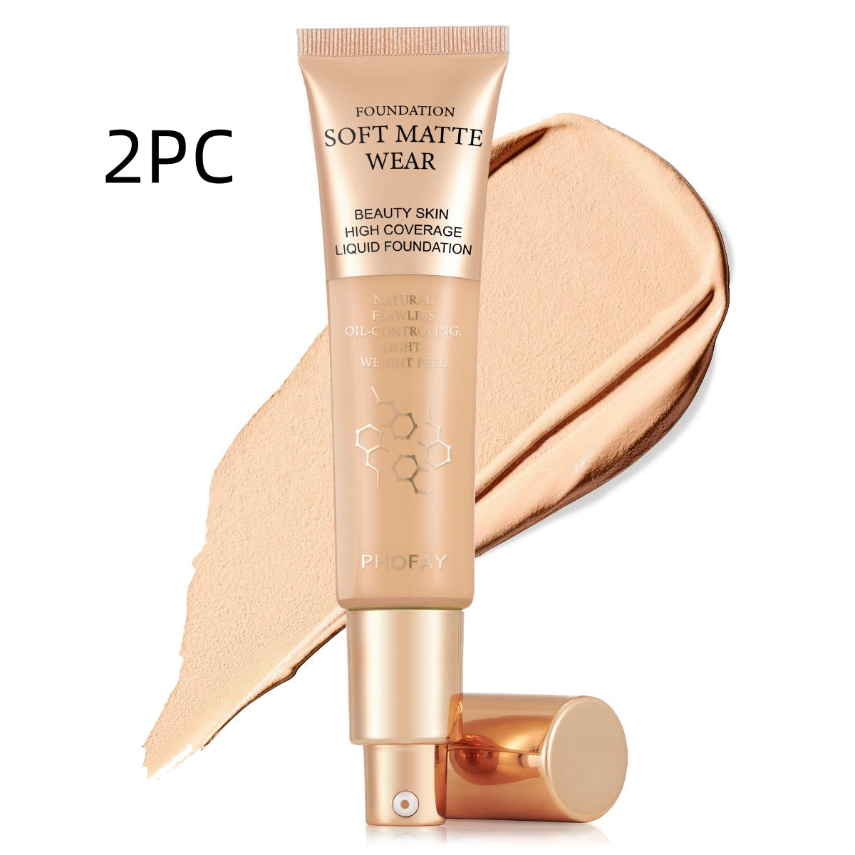PHOFAY Full Coverage Foundation - 4 - CJ - 03 2pcs - CJCZ212019615OL