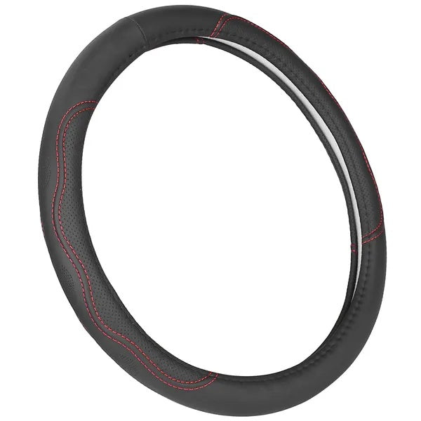 Steering Wheel Cover 14.5in - 15in Diameter Universal Fiber Leather Car - 5 - CJ