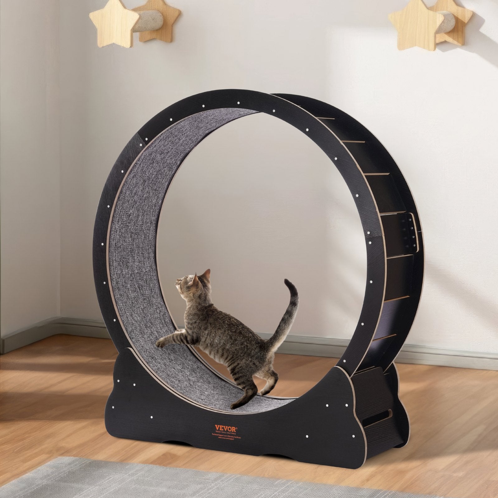 Cat Exercise Wheel 43.3' Large Cat Treadmill Wheel For Indoor Cats Black - 5 - CJ