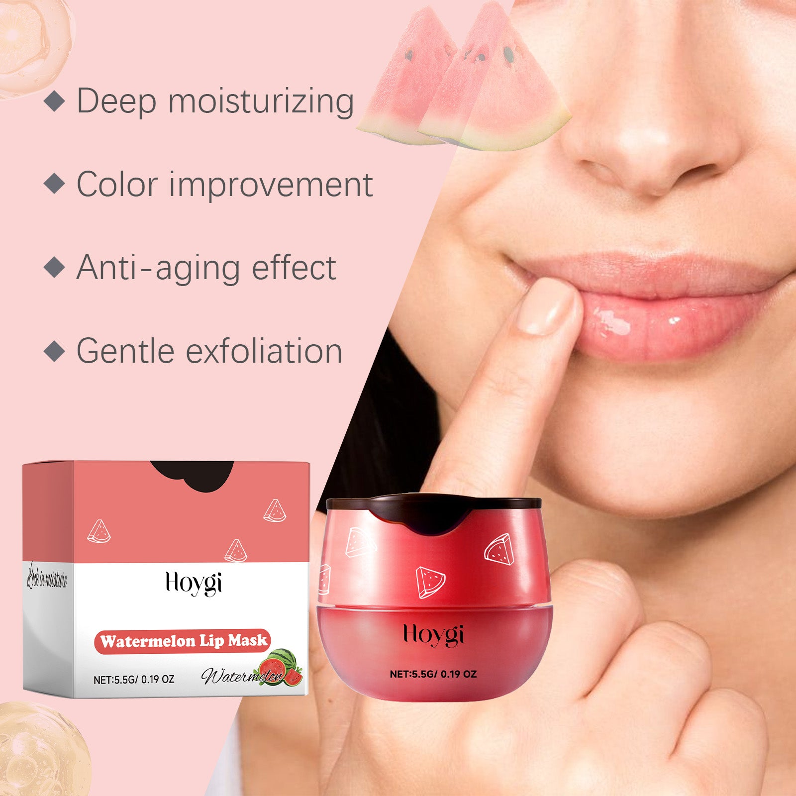 Hoygi Watermelon Lip Mask, Lighten Lip Lines, Remove Dead Skin, Moisturize, Prevent Dry And Crack Lip Mask, Moisturize And Care Lip Mask - 5 - CJ