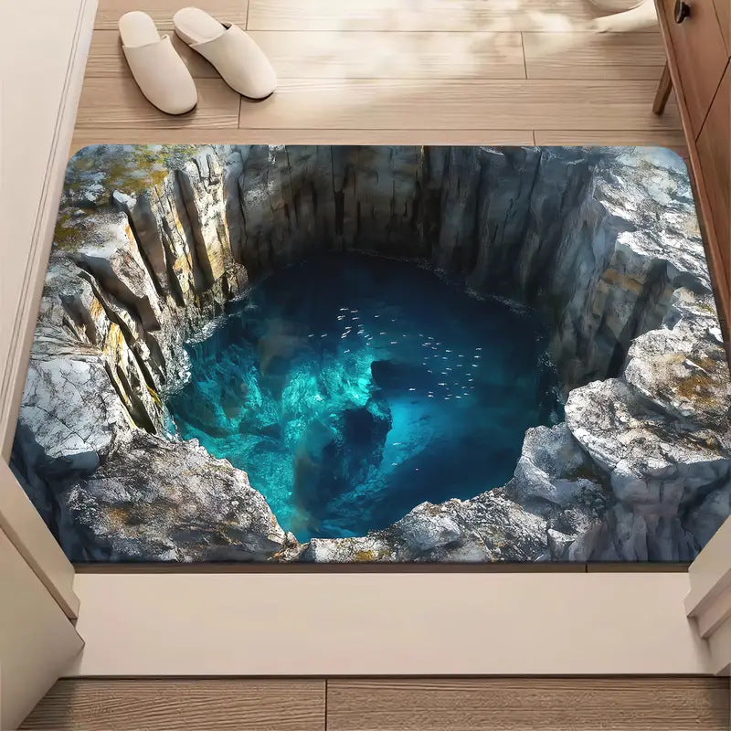 Visual 3D Effect Home Ground Mat Bathroom Non - slip Absorbent - 0 - CJ