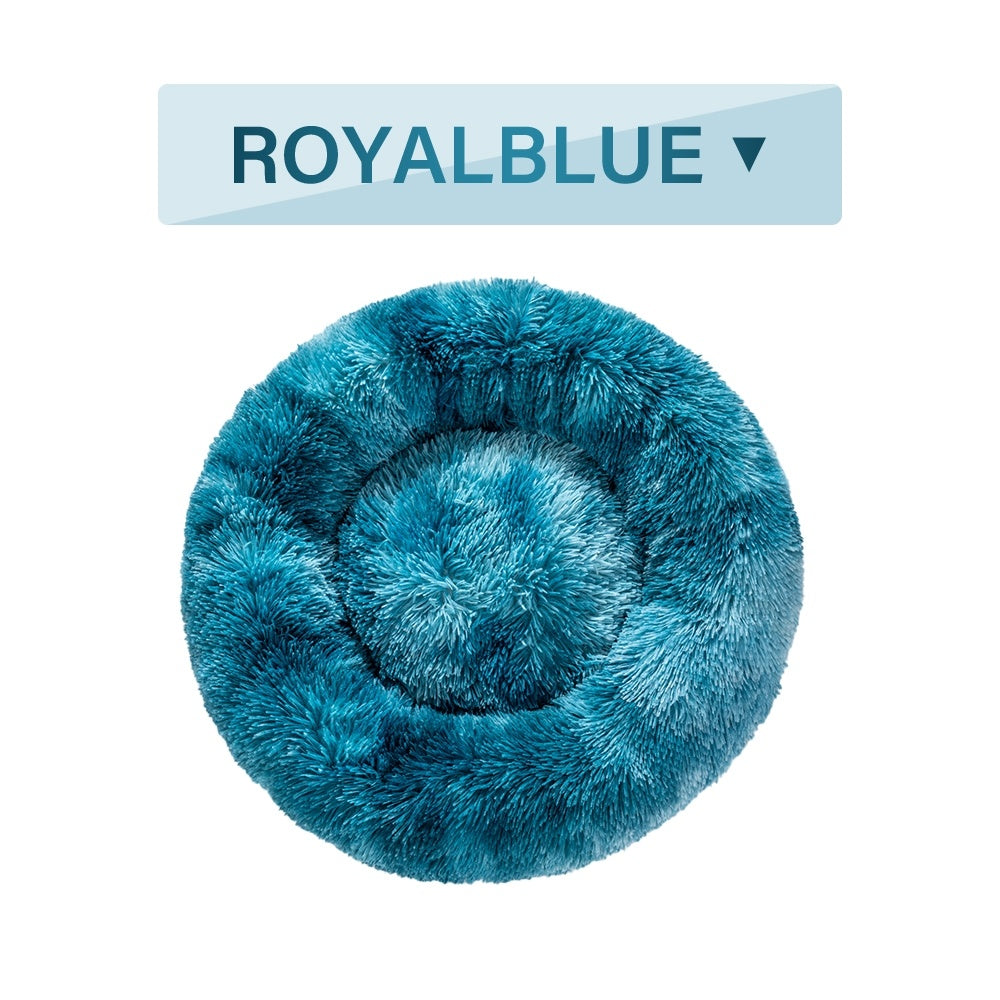 Fluffy Donut Dog Bed Warm Soft Long Plush Pet Cushion Dog House Cat Bed Washable Pet Sofa Mat Calming Samll Large Dog Beds - 4 - CJ