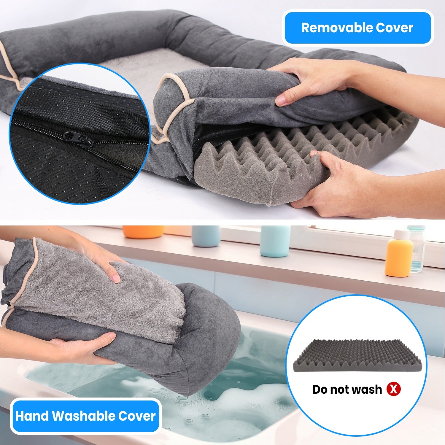 1Pc Dog Bed Pet Bed Sofa Dog Couch Pet Cushion Carpet Mattress With Washable And Removable Cover For Medium Large Dogs - 5 - CJ