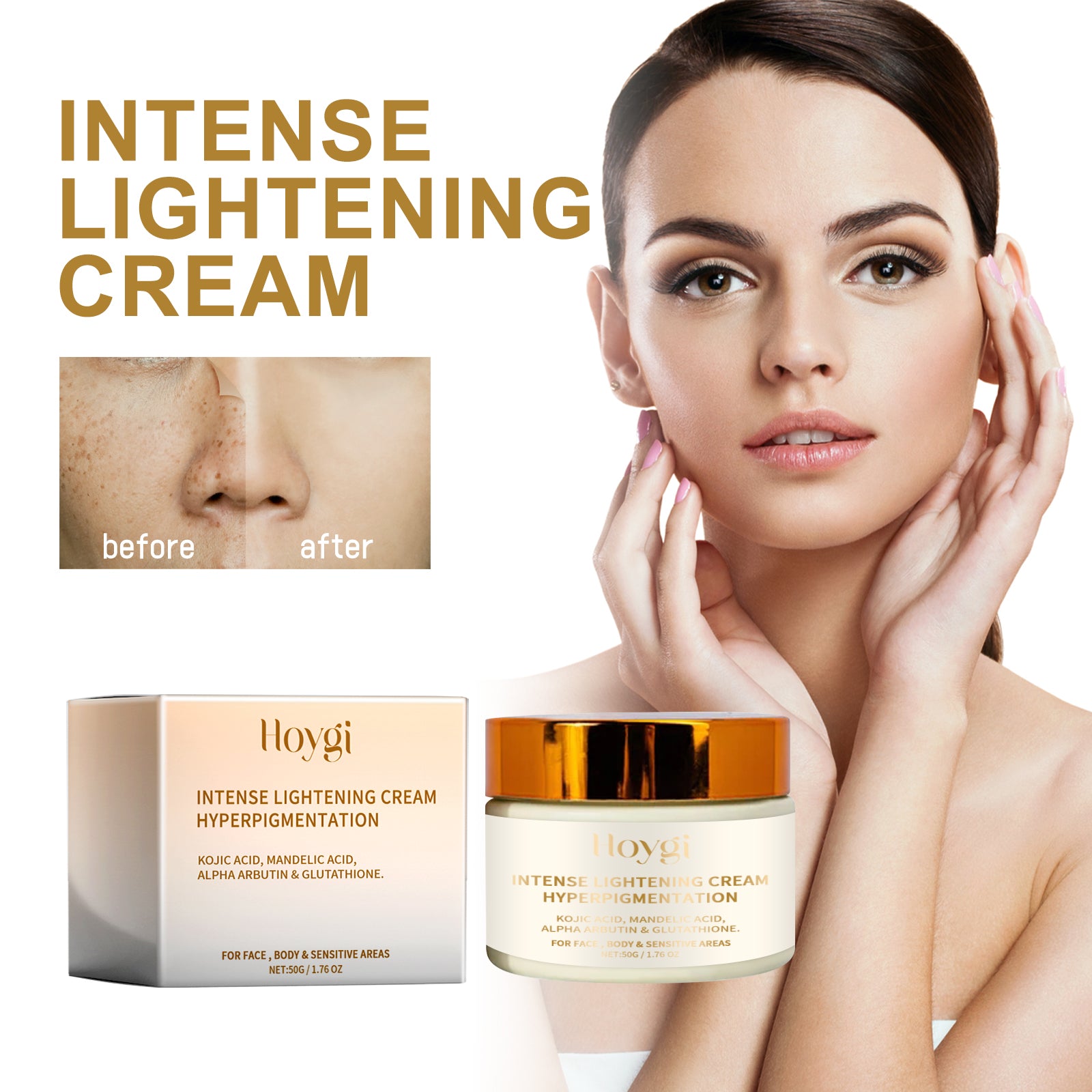 Hoygi Intense Lightening Cream, Ultra Hydrating Firming Radiance Skin Moisturizing Cream - 5 - CJ