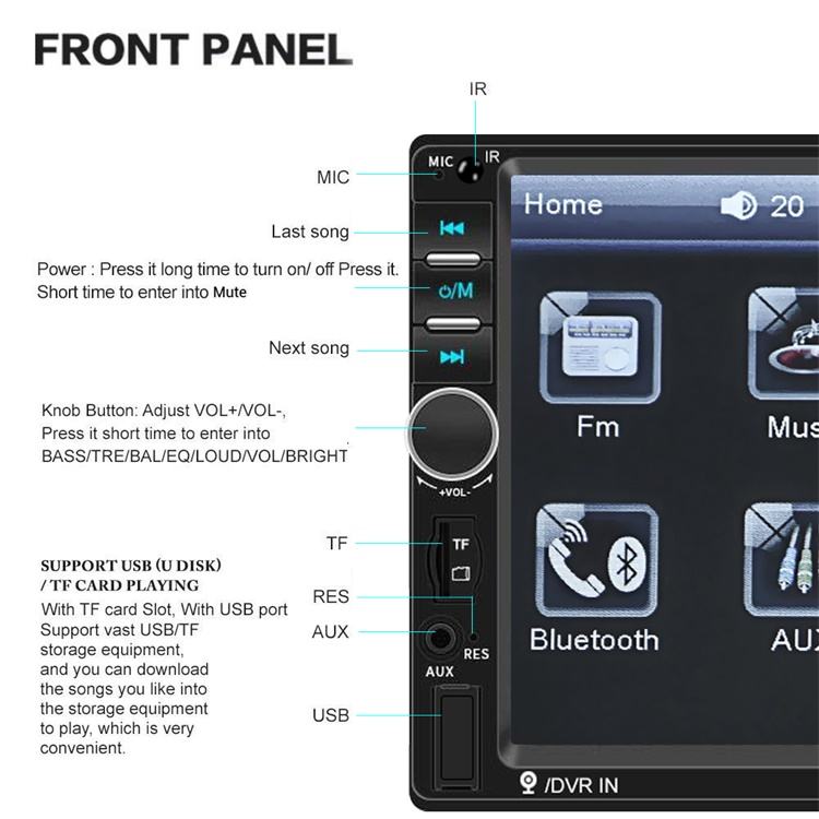 Car Stereo Autoradio 7 - inch Touch Screen Radio - 5 - CJ