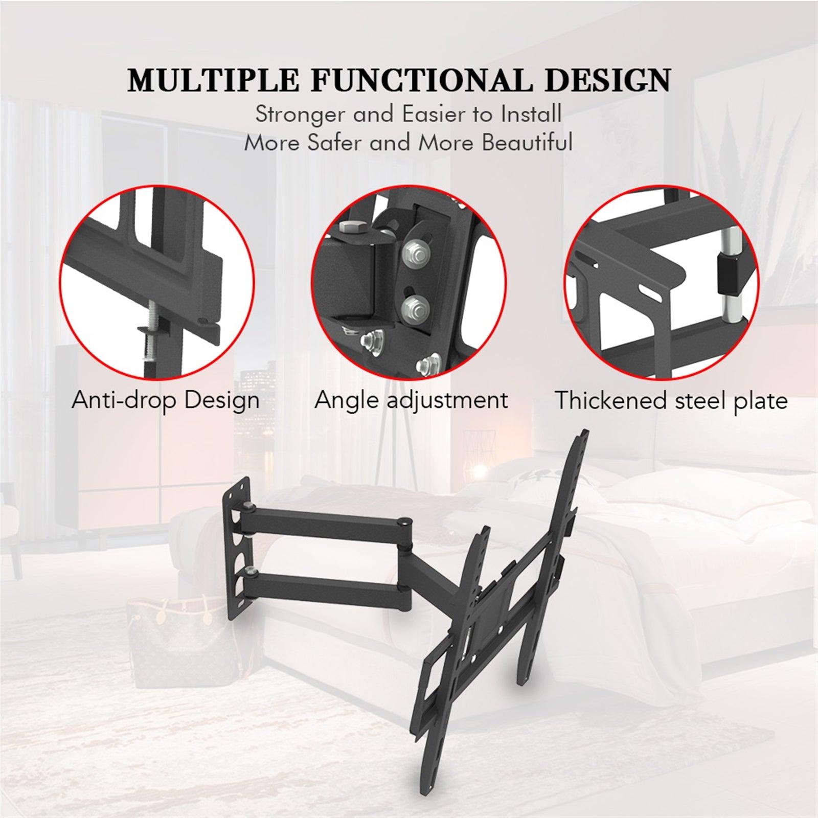 32 - 65 Inch Single Pendulum Small Base TV Stand TMXD - 103 Load Bearing 35KG - 5 - CJ
