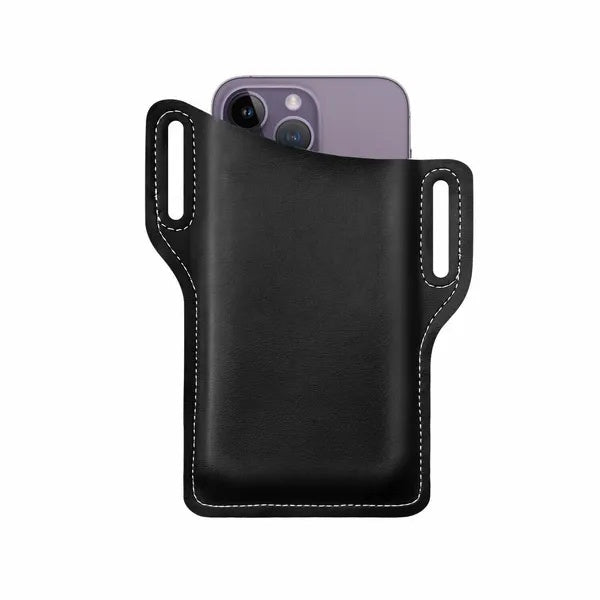 Men Cell Phone Belt Pack Bag Loop Waist Holster Pouch Case Leather Wallet Cover - 5 - CJ