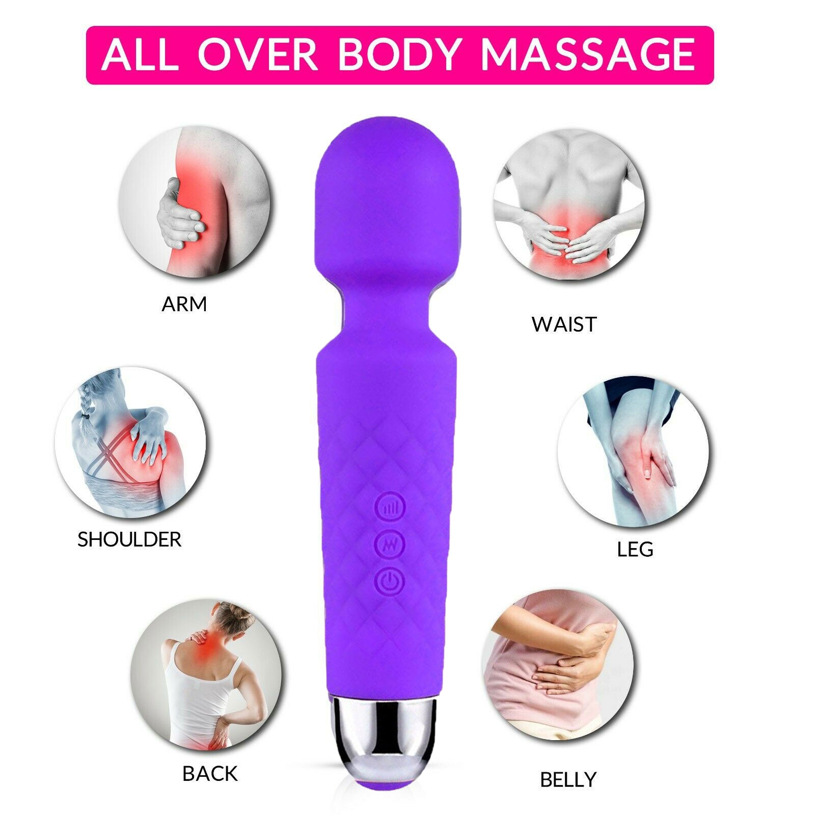 Magic Massage Wand Muscle Relaxation Massager 20 Speed Vibrating Full Body Therapy Motor Vibration - 5 - CJ
