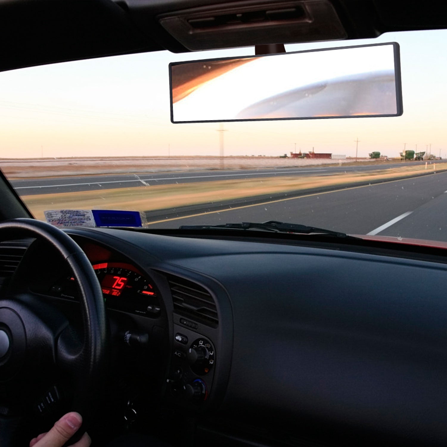 Car Rearview Mirror 11.4in Interior Clip - on Curve Convex Panoramic Anti - glare Rear View Mirrors With Wide Viewing Range For Cars SUVs Trucks Vehicles - 5 - cjdropshipping
