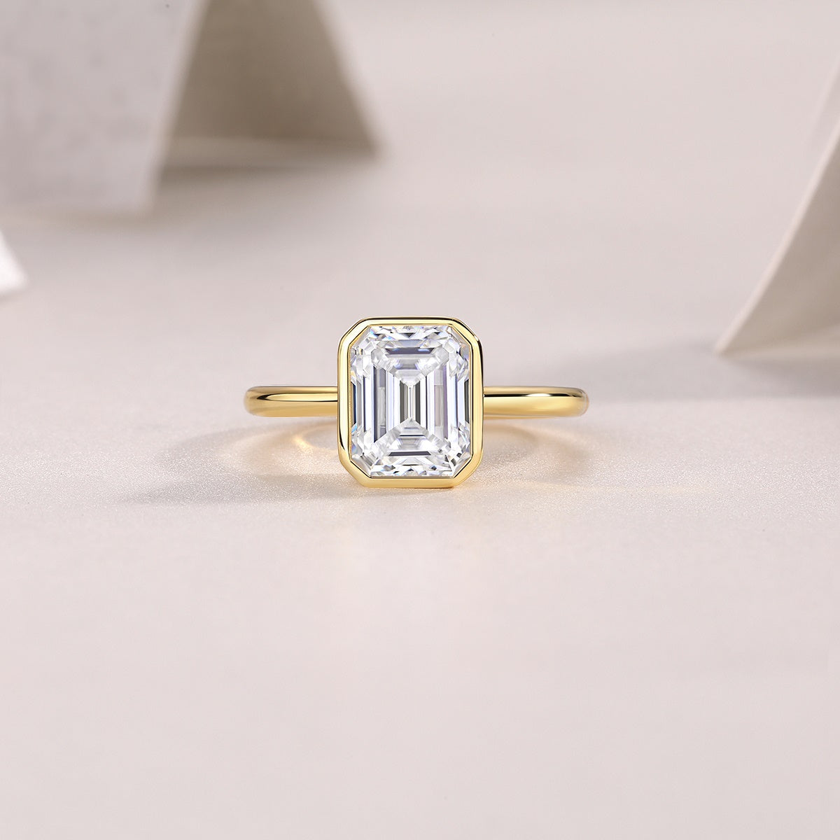 1Pagoda - A Fashionable Diamond Jewelry Piece Set With Moissanite S925 Sterling Silver And Gold - plated Diamond Ring Prohibit TikTok sales - 5 - CJ