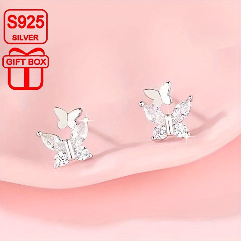 Full Body Material 925 Sterling Silver Anti Allergic Earrings - 5 - CJ