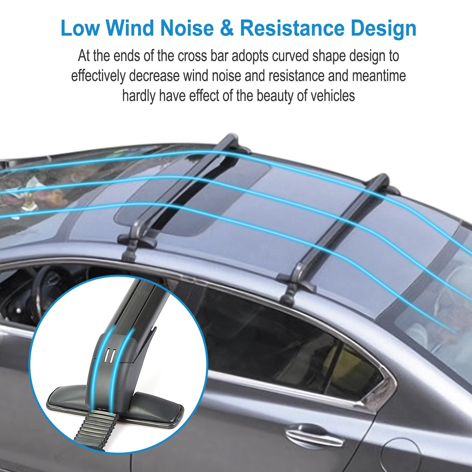 2PCS Universal 110cm 43 - inch Car Roof Rack Cross Bar With Anti - Theft Lock Adjustable Window Frame For Bike Kayak Cargo Luggage - 5 - cjdropshipping