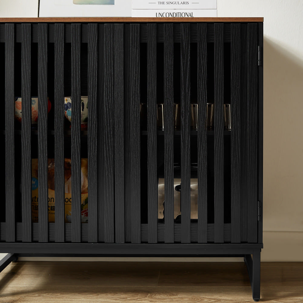 Cabinet With Flat Noodles Grating Stripe Door - 5 - CJ
