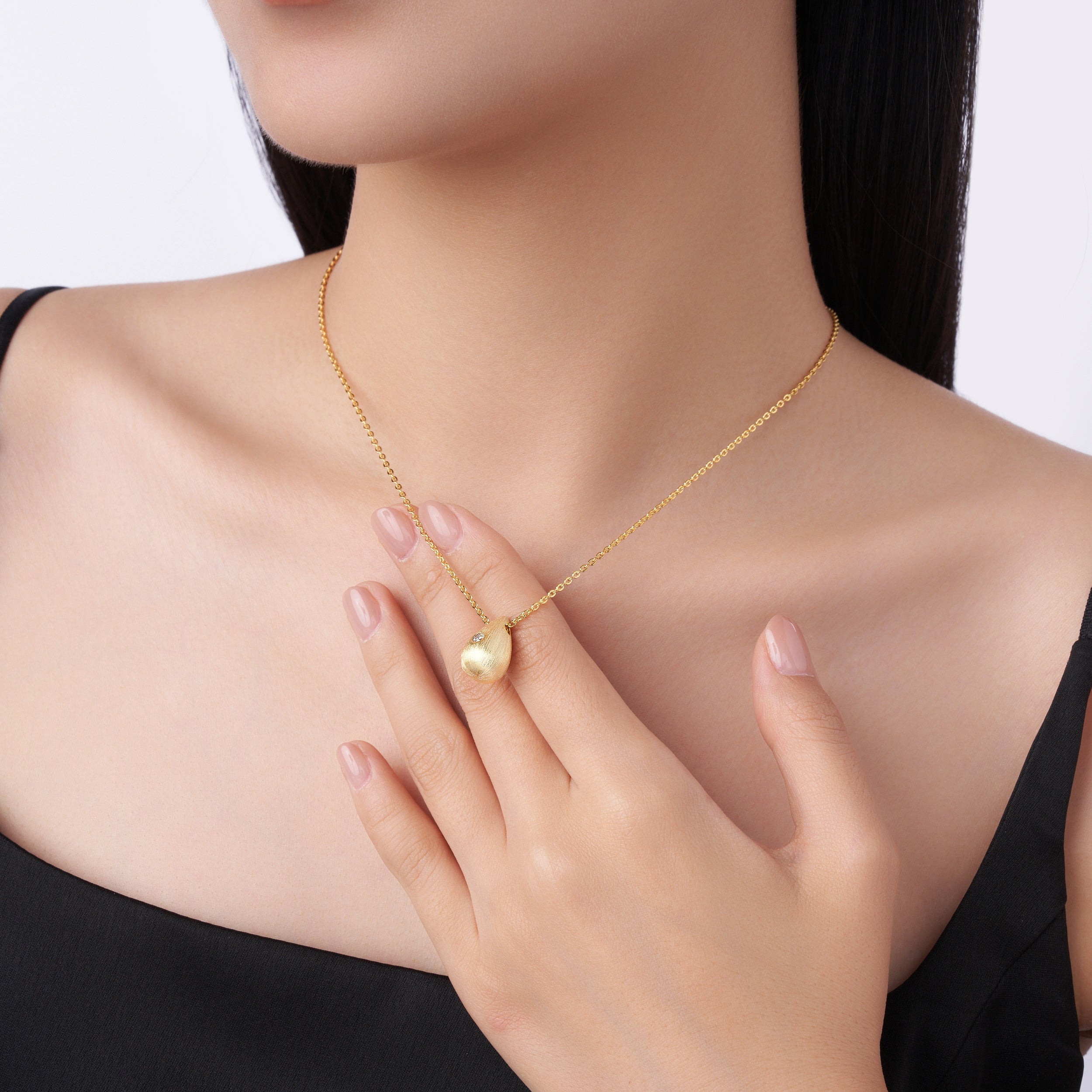 1Dreamy Water Drop - A Trendy Diamond Jewelry Necklace Pendant Set With 1 - carat Moissanite S925 Sterling Silver And Gold Plating Prohibit TikTok sales - 5 - cjdropshipping