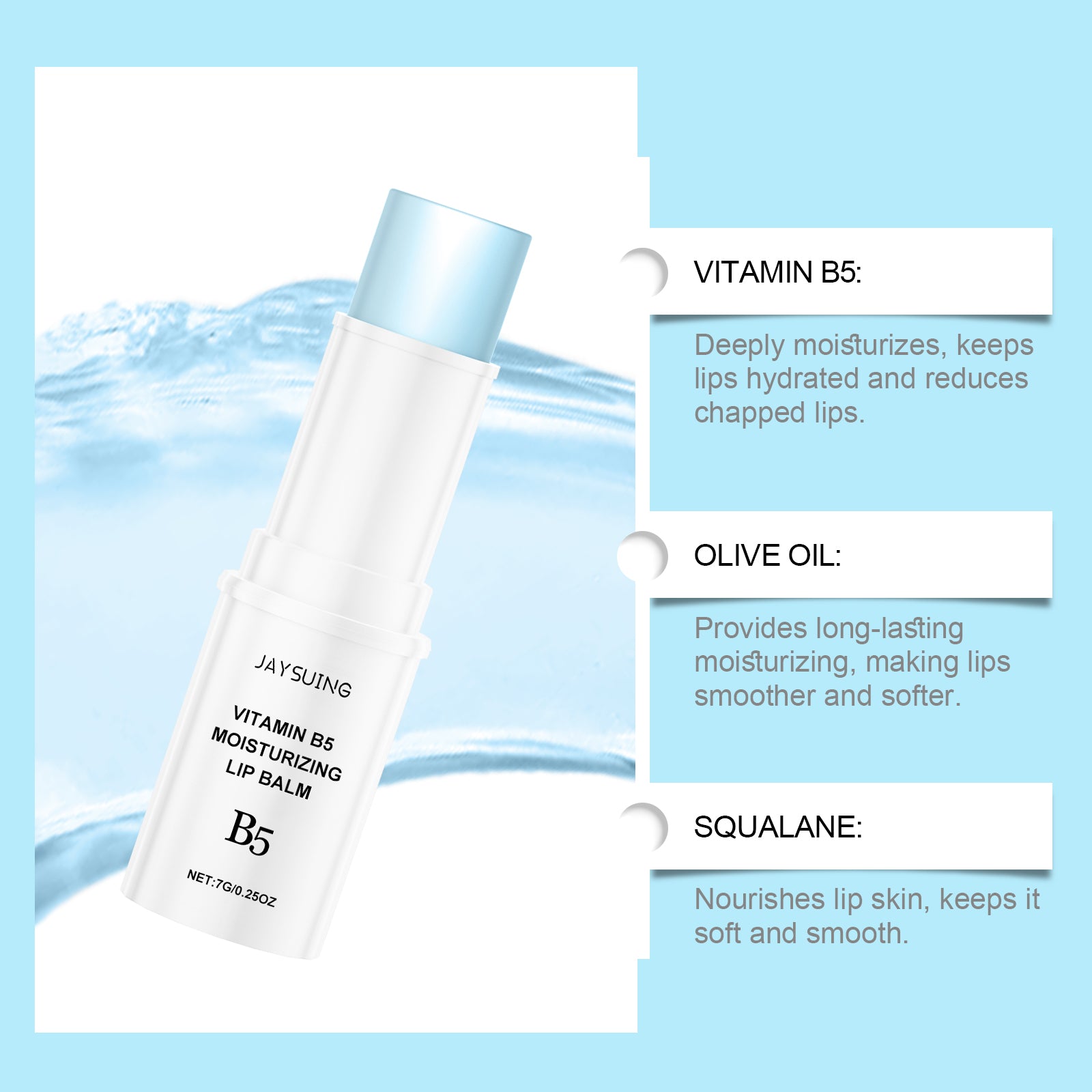 Jaysuing Vitamin B5 Moisturizing Lip Balm, Hydrates And Moisturizes Lips And Skin Against Dry And Cracked Lip Balm - 5 - CJ