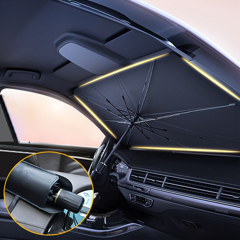 Foldable Car Windshield Sunshade Umbrella, Keep Vehicle Cool, Block UV Rays Protect Car Interior, Easy To Store And Use Heat Reduction, UV Protection, Easy Install - Universal Fit, Durable Material - 5 - CJ