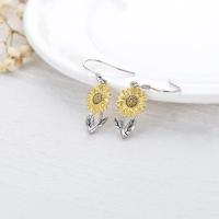 925 Sterling Silver Sunflower Dangle Earrings for Women Girls Teen - 5 - cjdropshipping