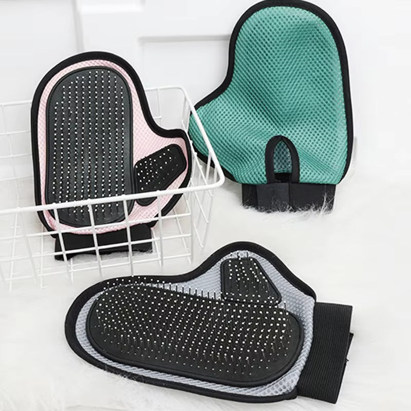 Cat Hair Removal Glove Pet Supplies Bath Massage Jerking Gloves Cat Dog Massage Bathing Cleaning Grooming Supplies Silicone Hair Sticking Removal Brush - 5.0 - CJ